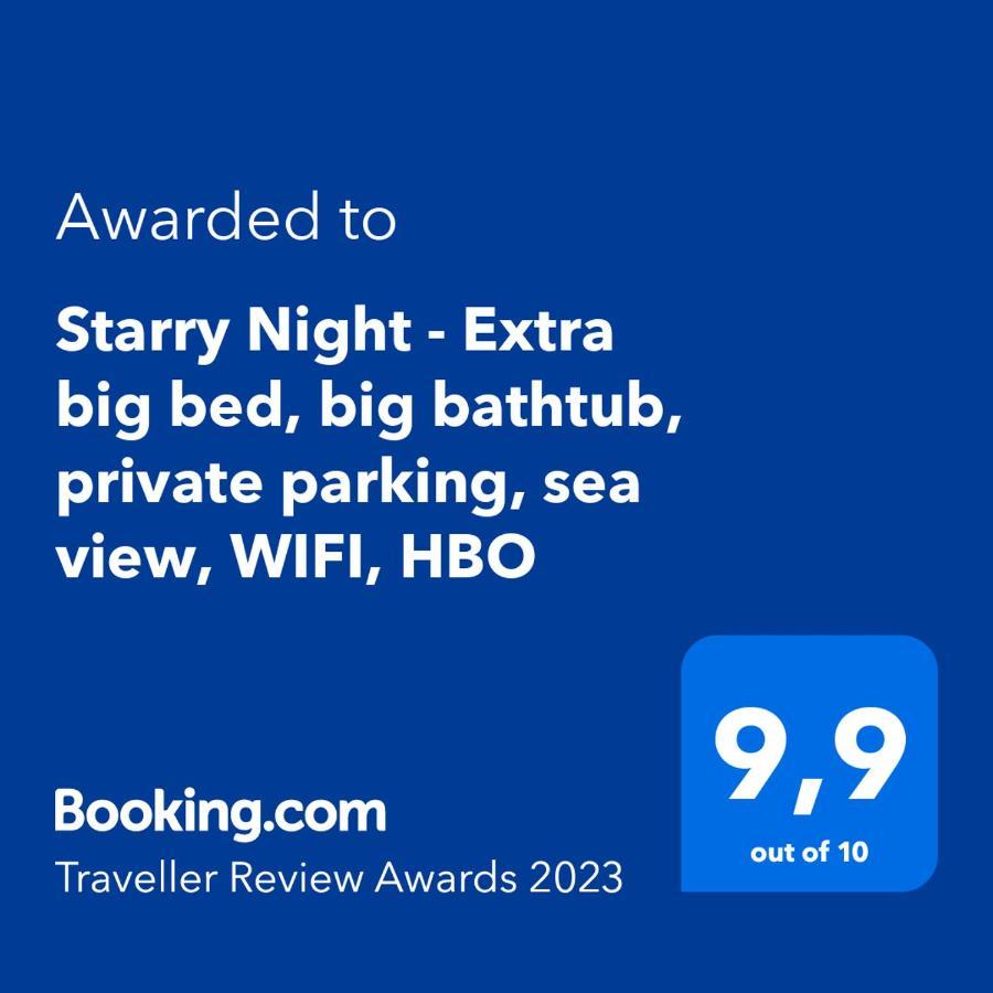Starry Night - Smart Tv, Extra Big Bed, Big Bathtub, Private Parking, Sea View, Wifi, 2Bedrooms Volosko Eksteriør bilde